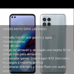 Vendo celular Moto G 100 liberado 