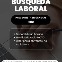 BUSQUEDA DE PREVENTISTA PARA GENERAL PICO
