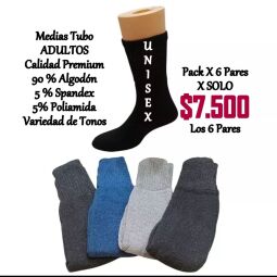 Medias 3/4 Unisex Termicas Pack x 6 Pares